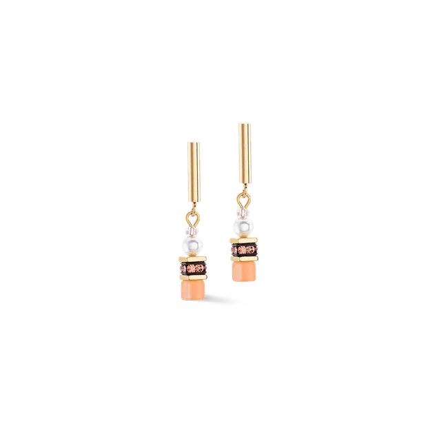 coeur-de-lion-geocube-mini-fusion-pearls-ohrringe-apricot-crush-gold image 1