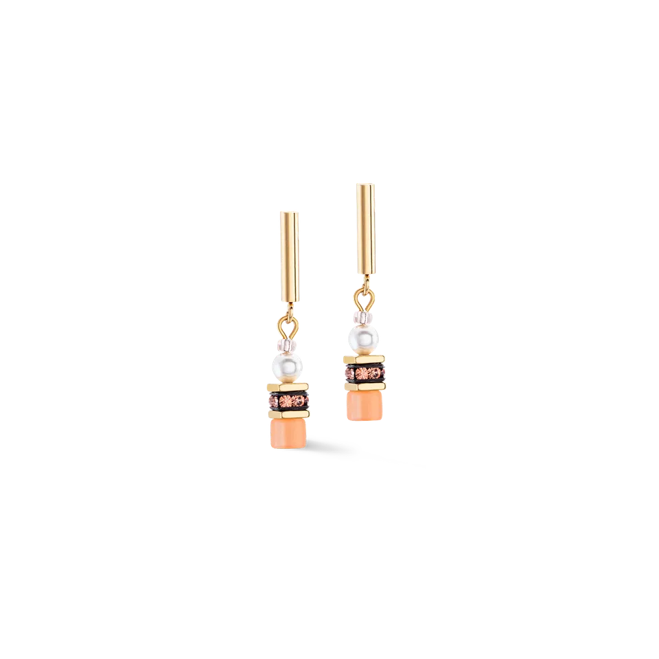 coeur-de-lion-geocube-mini-fusion-pearls-ohrringe-apricot-crush-gold image 1