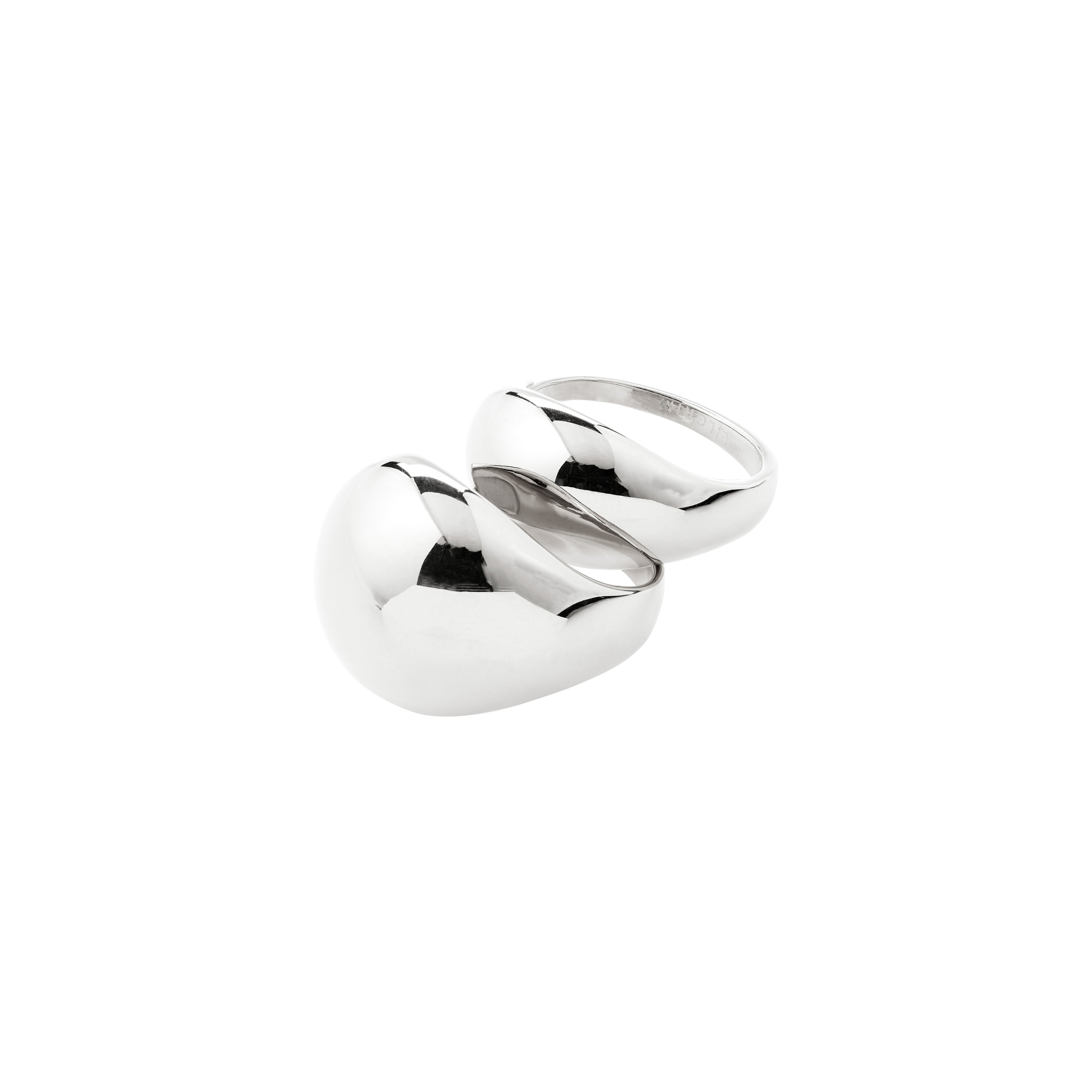 pilgrim-evon-ring-set-2-in-1-versilbert-bubble-dome-verstellbar image 1