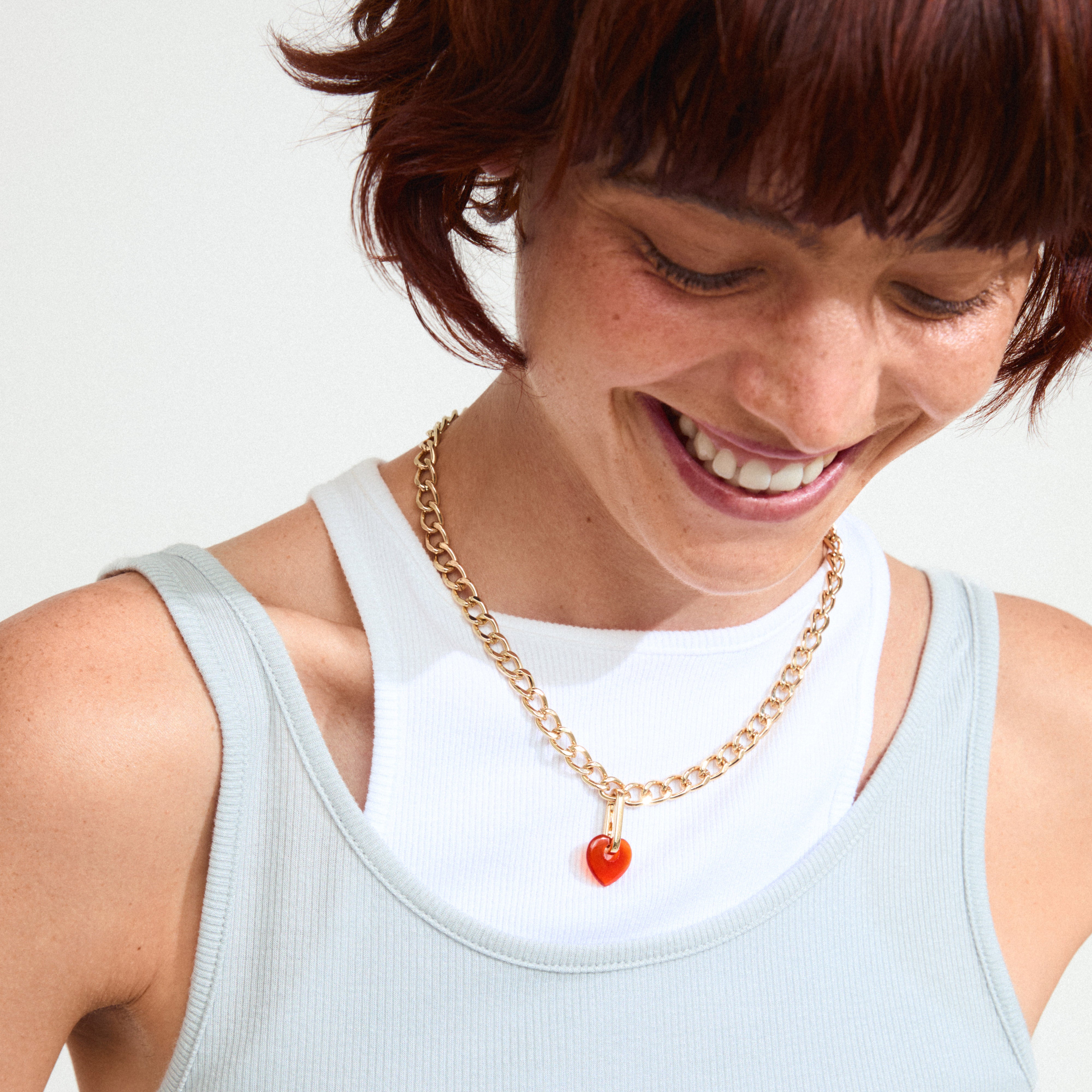 pilgrim-charm-herz-anh-nger-roter-achat-vergoldet image 3