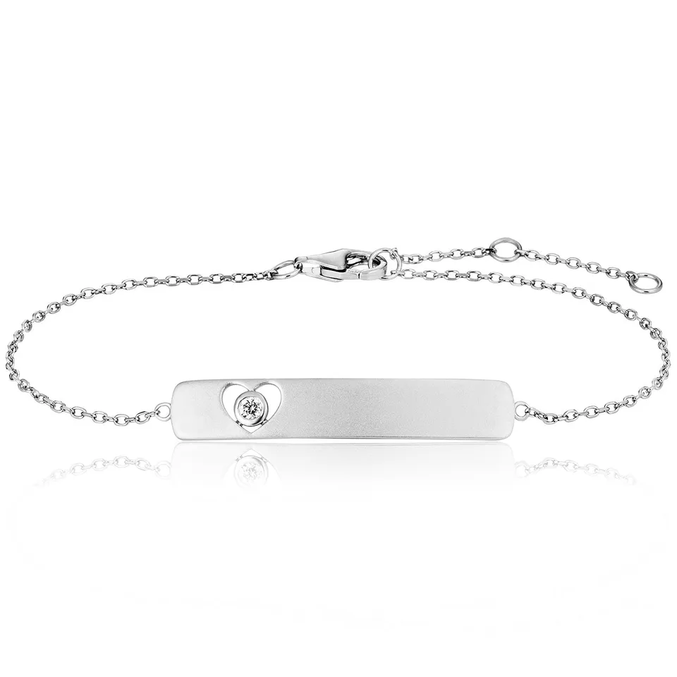 julie-julsen-armband-id-silber-rhodiniert-mit-herz-und-zirkonia-gravierbar image 1