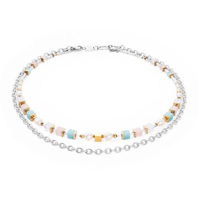 coeur-de-lion-halskette-cool-romantic-cubes-pearls-bicolor image 1