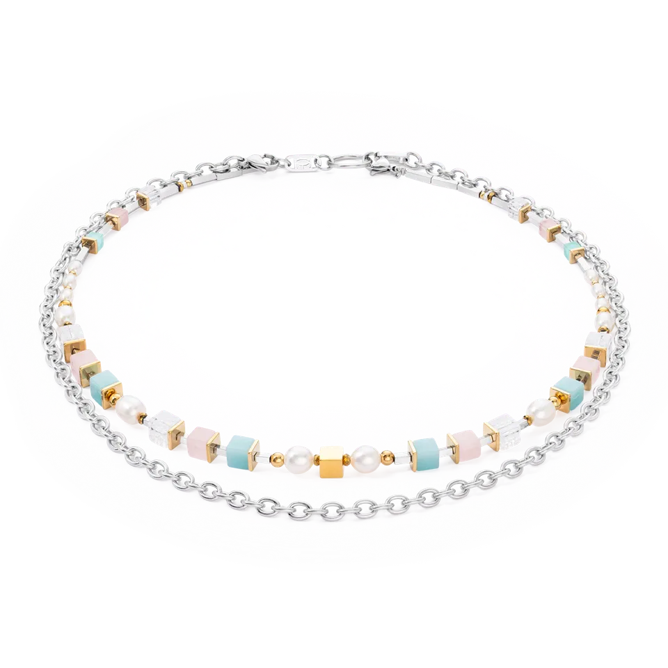 coeur-de-lion-halskette-cool-romantic-cubes-pearls-bicolor image 1