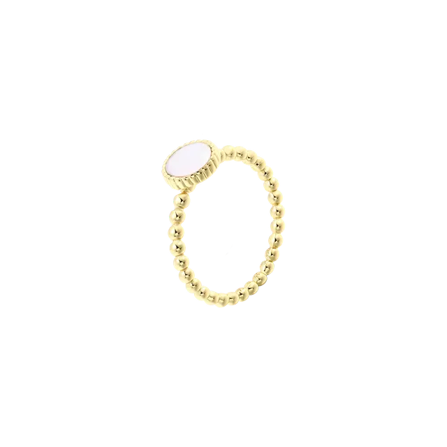 xenox-orbit-ring-925-sterlingsilber-18k-vergoldet-mit-perlmutt-stein image 1