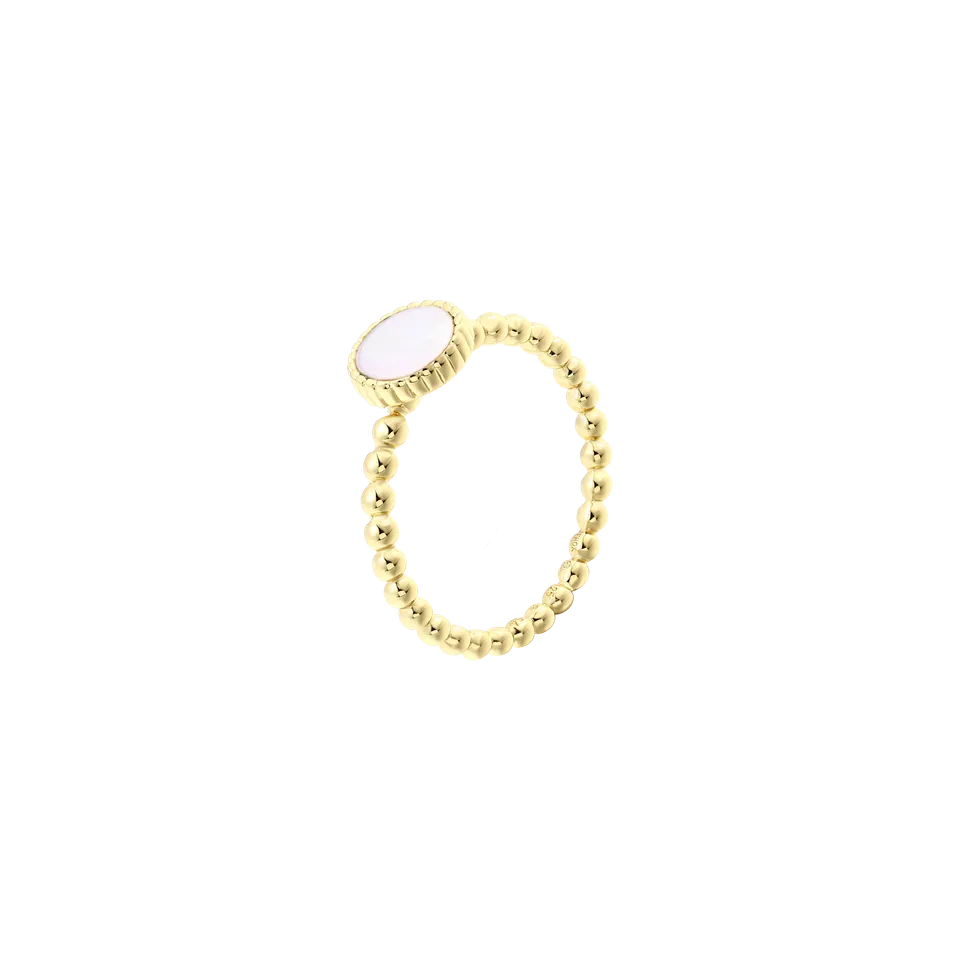 xenox-orbit-ring-925-sterlingsilber-18k-vergoldet-mit-perlmutt-stein image 1