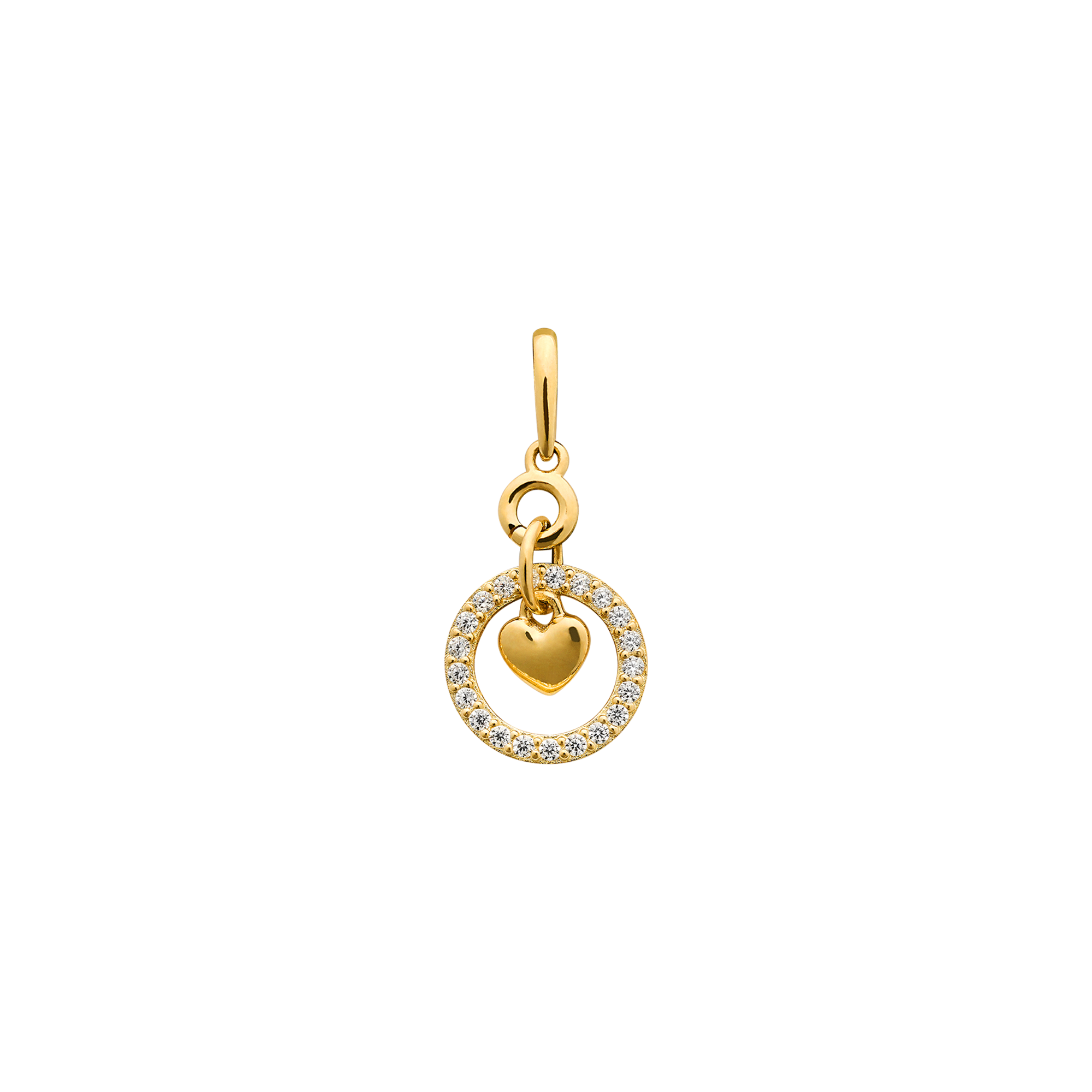 xenox-fine-herz-anh-nger-585-gelbgold-mit-zirkonia-kreis-xg14k0212g image 1