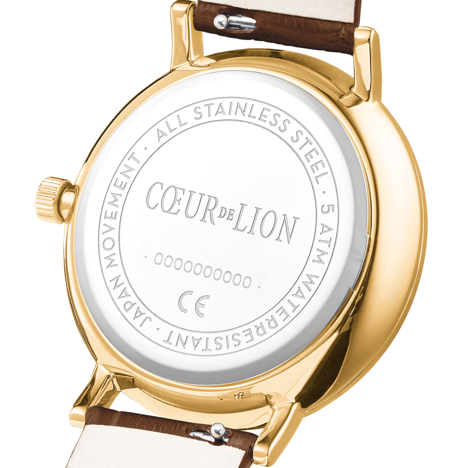 coeur-de-lion-uhr-rund-sparkling-sunray-leder-braun-gold-34-mm image 7