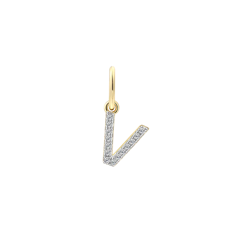 xenox-v-letter-charm-925-sterlingsilber-18k-vergoldung-buchstaben-anh-nger-mit-z image 1