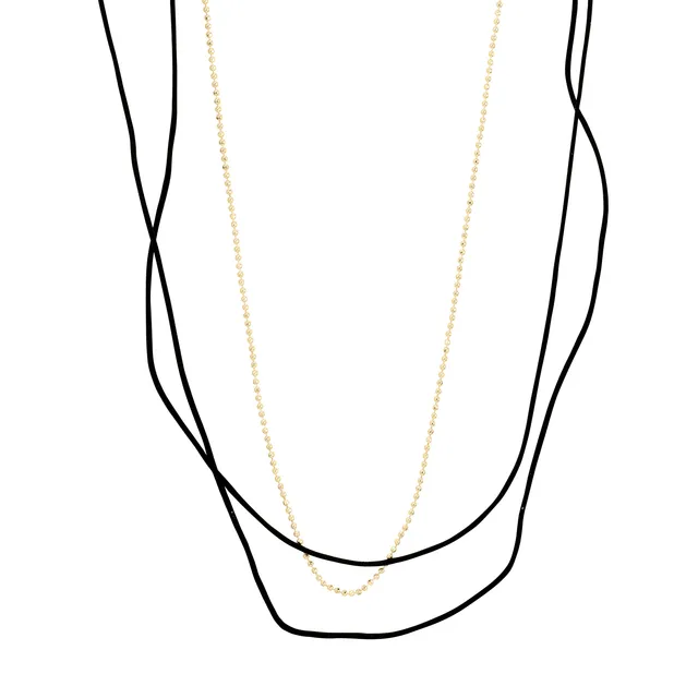 pilgrim-charm-halsketten-set-2-in-1-gold-plattiert-schwarz image 1