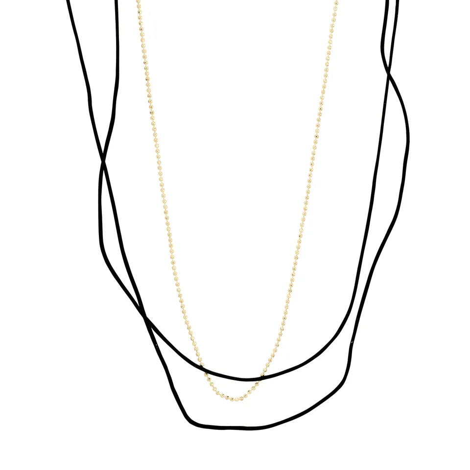 pilgrim-charm-halsketten-set-2-in-1-gold-plattiert-schwarz image 1