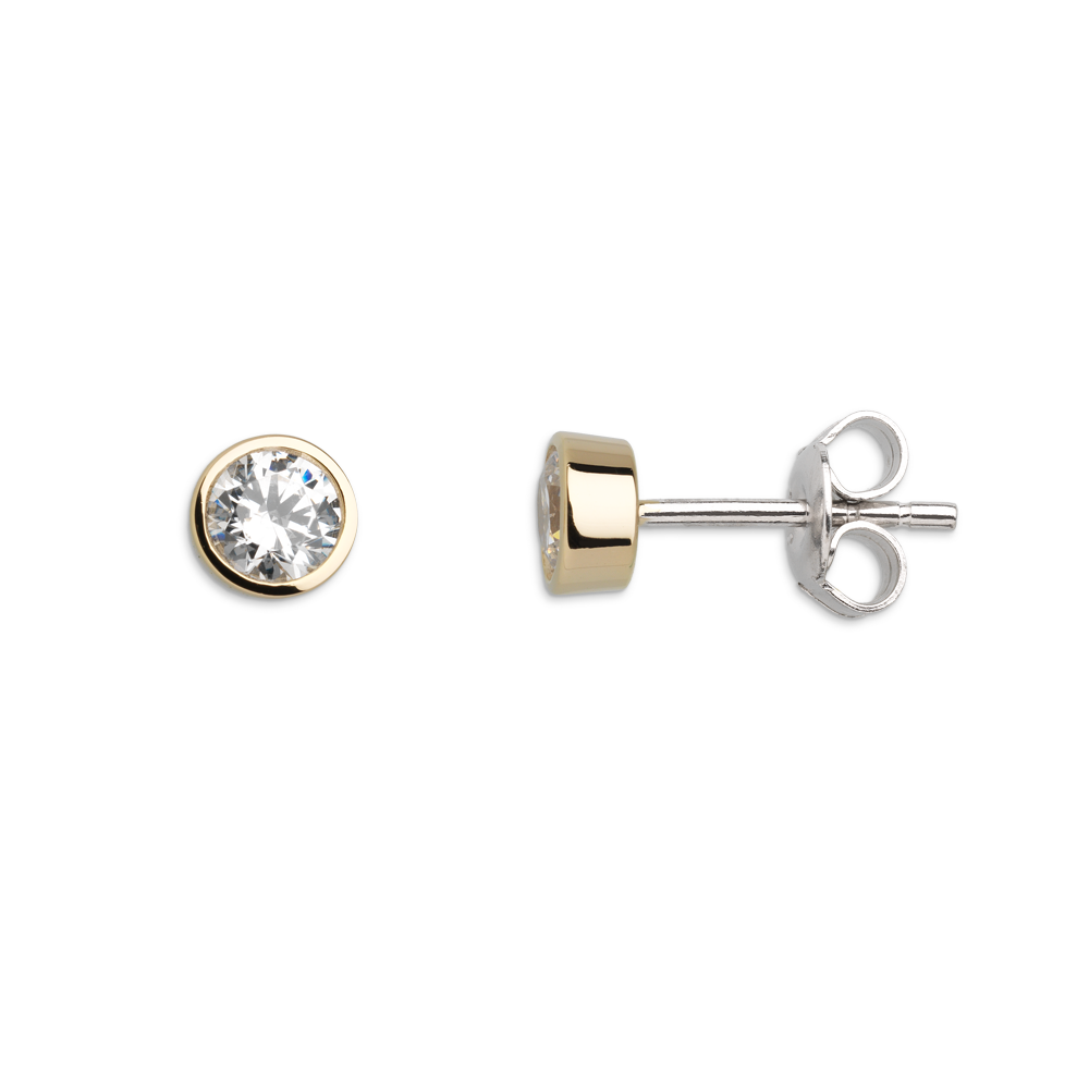 xenox-zarge-ohrstecker-925-sterlingsilber-rhodiniert-mit-zirkonia-2 image 2