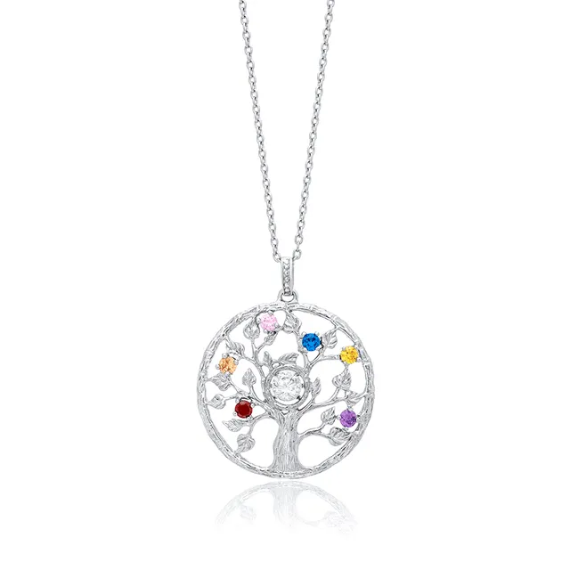 julie-julsen-dancing-stone-kette-lebensbaum-bunt-sterling-silber image 1