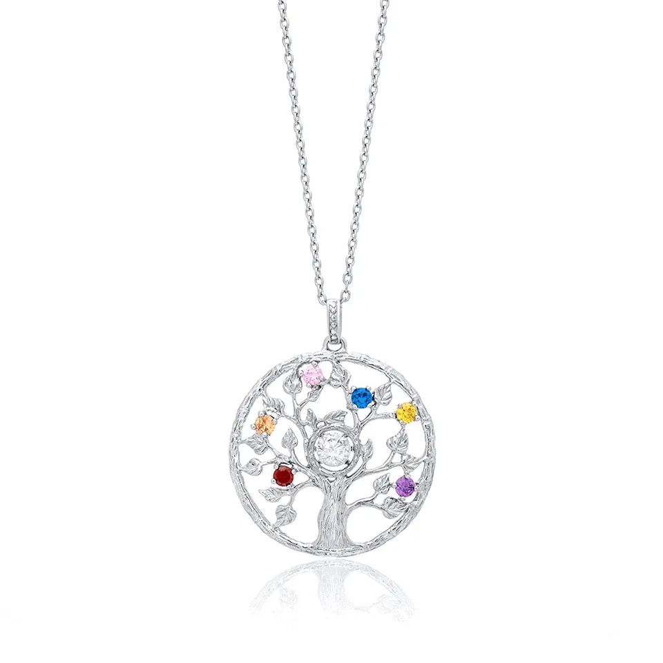 julie-julsen-dancing-stone-kette-lebensbaum-bunt-sterling-silber image 1