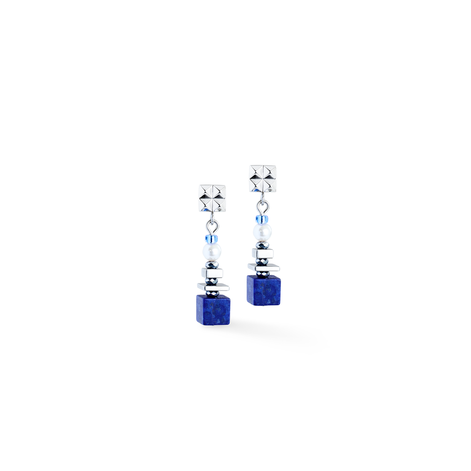 coeur-de-lion-ohrringe-statement-cube-facets-silber-blau image 1