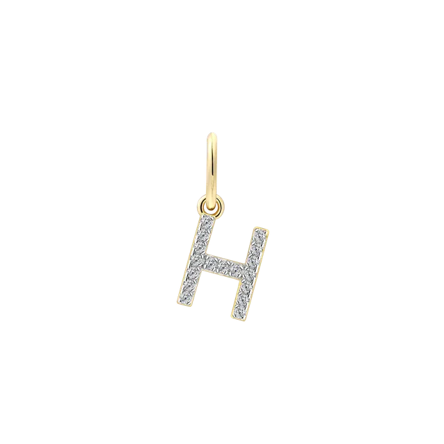 xenox-h-letter-charm-925-sterlingsilber-18k-vergoldung image 1