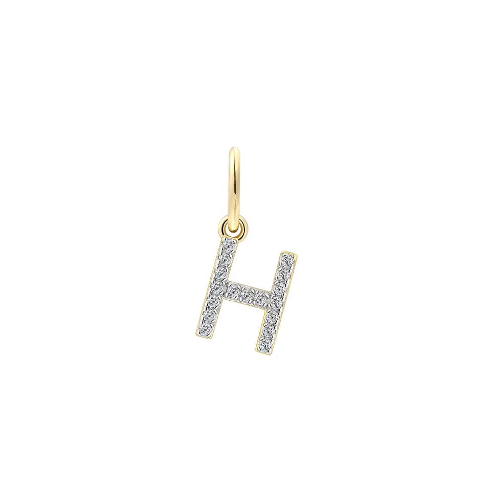xenox-h-letter-charm-925-sterlingsilber-18k-vergoldung image 1
