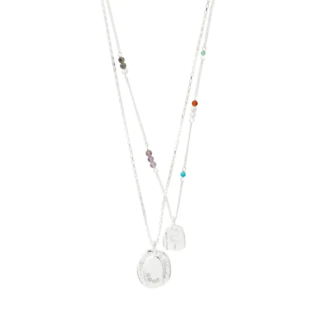 pilgrim-here-2-in-1-ketten-set-versilbert-mit-perle-und-kristall image 1
