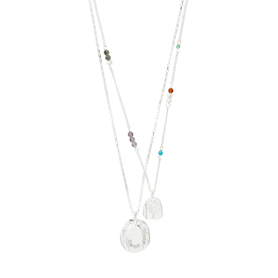 pilgrim-here-2-in-1-ketten-set-versilbert-mit-perle-und-kristall image 1