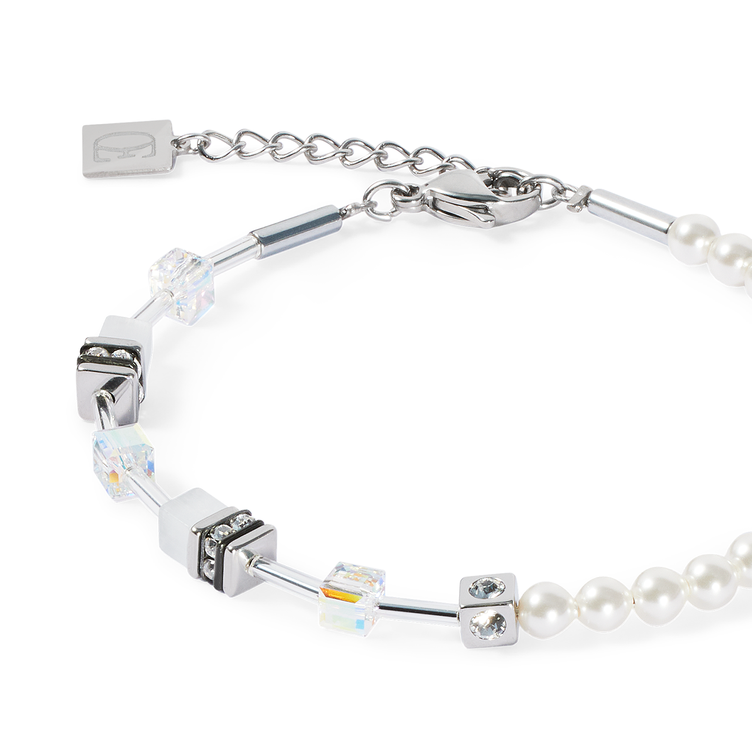 coeur-de-lion-geocube-mini-fusion-pearls-armband-silber-wei image 2