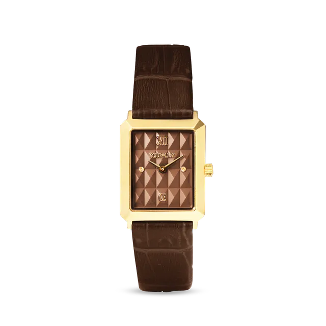 coeur-de-lion-iconic-spikes-uhr-leder-mocha-mousse-gold image 1