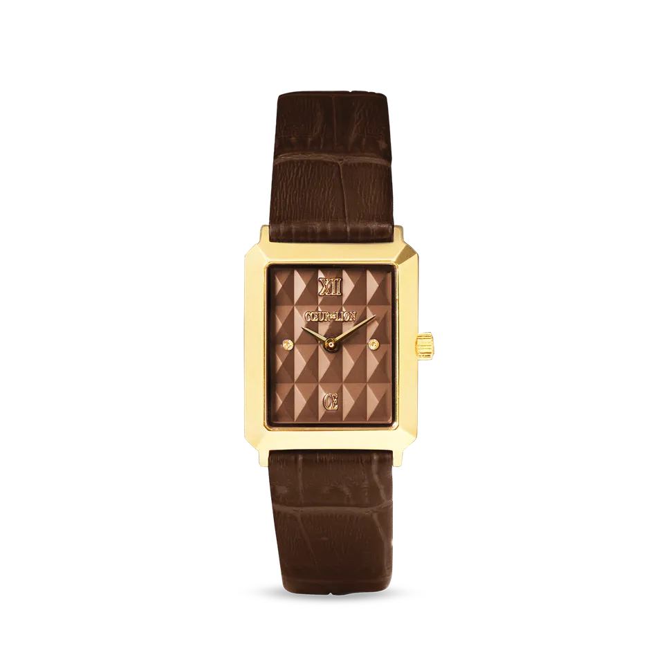 coeur-de-lion-iconic-spikes-uhr-leder-mocha-mousse-gold image 1