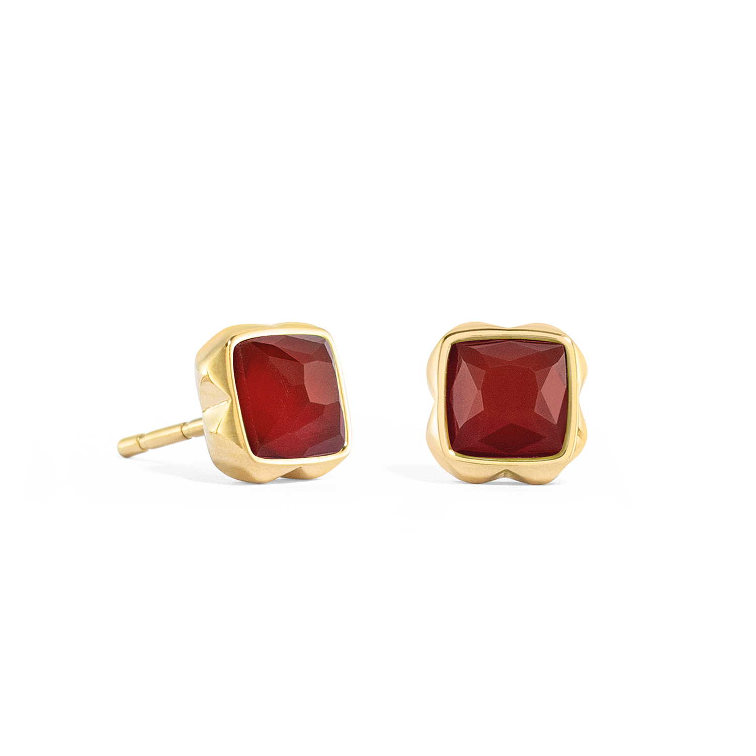 coeur-de-lion-birthstone-januar-ohrringe-roter-achat-gold-geburtsstein-0-8-cm image 1