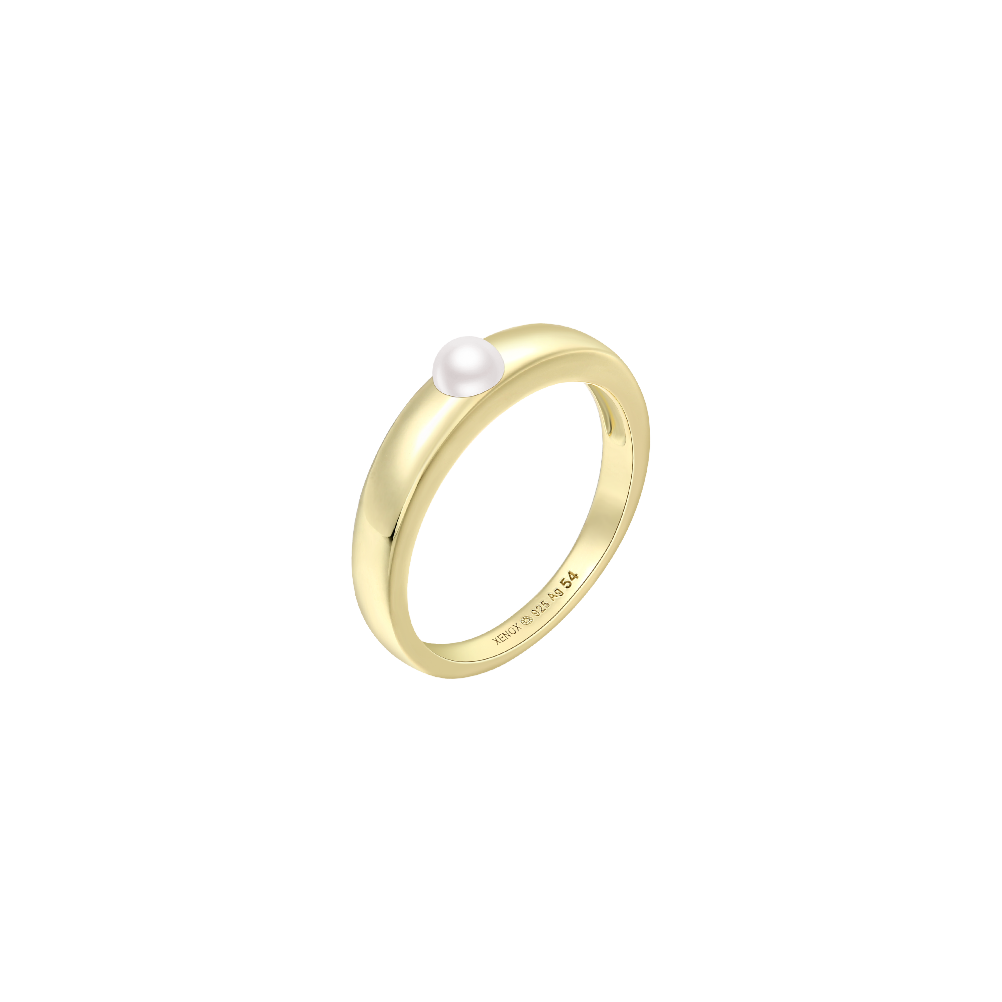 xenox-cloud-ring-xs91877g-925-sterlingsilber-18k-vergoldet-mit-perle image 1