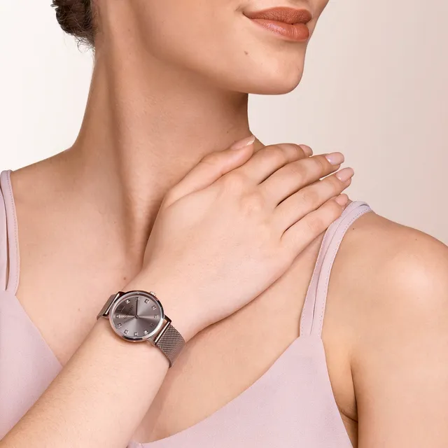 coeur-de-lion-uhr-rund-champagne-sunray-milanaise-edelstahl-champagne-34-mm image 1