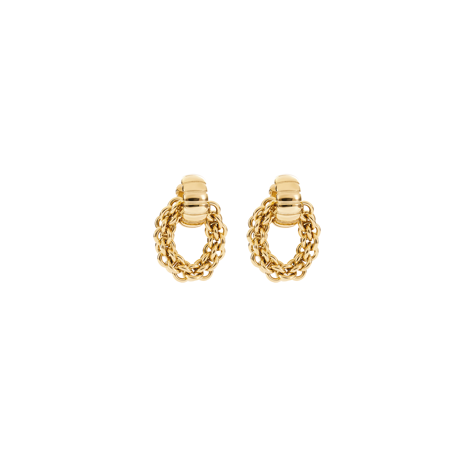coeur-de-lion-structure-creolen-mit-chain-anh-nger-gold-3-cm image 1