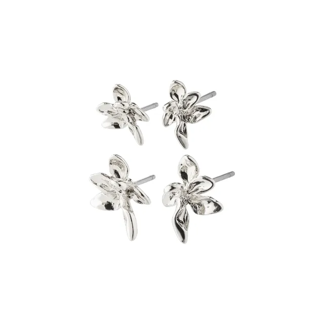 pilgrim-riko-ohrstecker-2-in-1-set-4-teilig-versilbert image 1