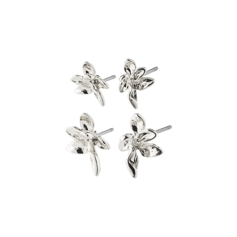 pilgrim-riko-ohrstecker-2-in-1-set-4-teilig-versilbert image 1
