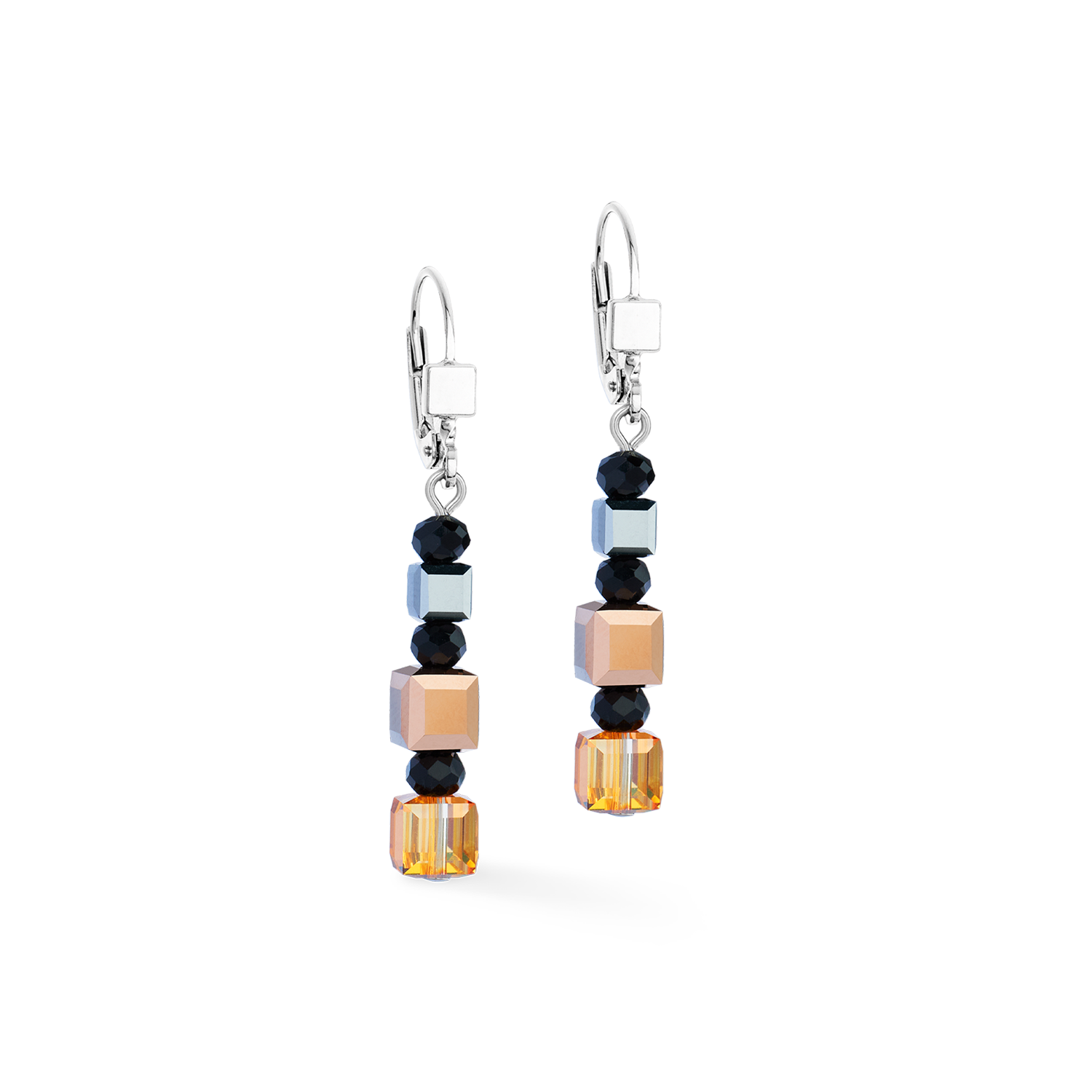 coeur-de-lion-geocube-precious-nature-ohrringe-tricolor-ros-gold-schwarz image 2