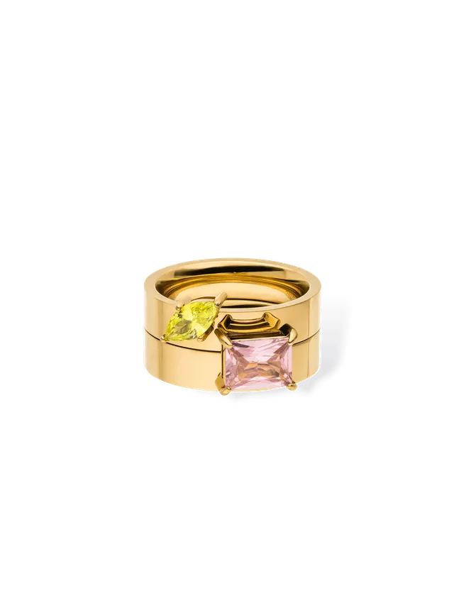 purelei-bold-gem-ring-set-ring-stack-edelstahl-in-gold-ros-gold-silber image 1