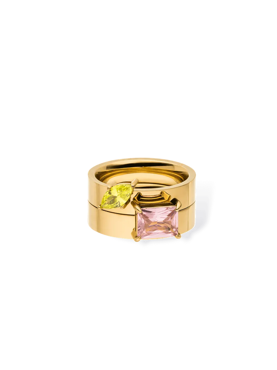 purelei-bold-gem-ring-set-ring-stack-edelstahl-in-gold-ros-gold-silber image 1