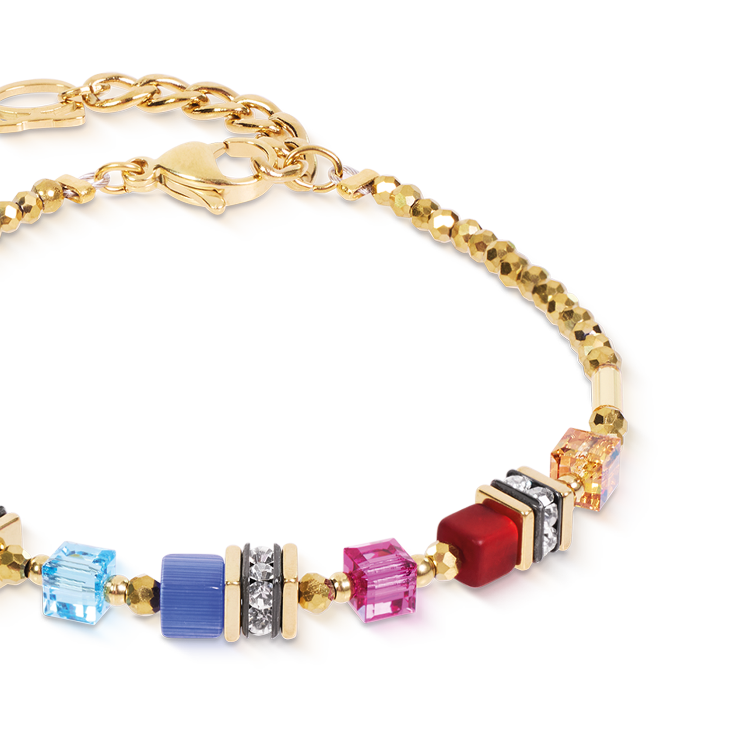 coeur-de-lion-armband-mini-cubes-multicolor-rainbow-gold image 2