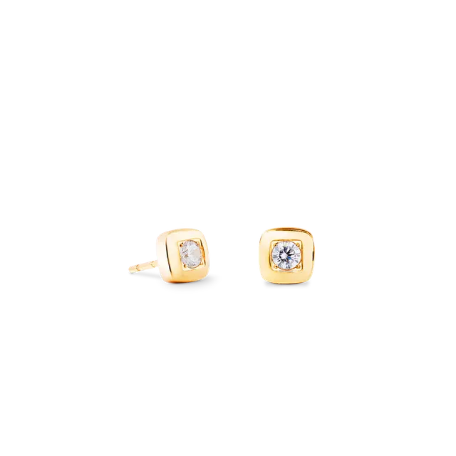 coeur-de-lion-essentials-ohrstecker-small-soft-cube-glow-gold image 1