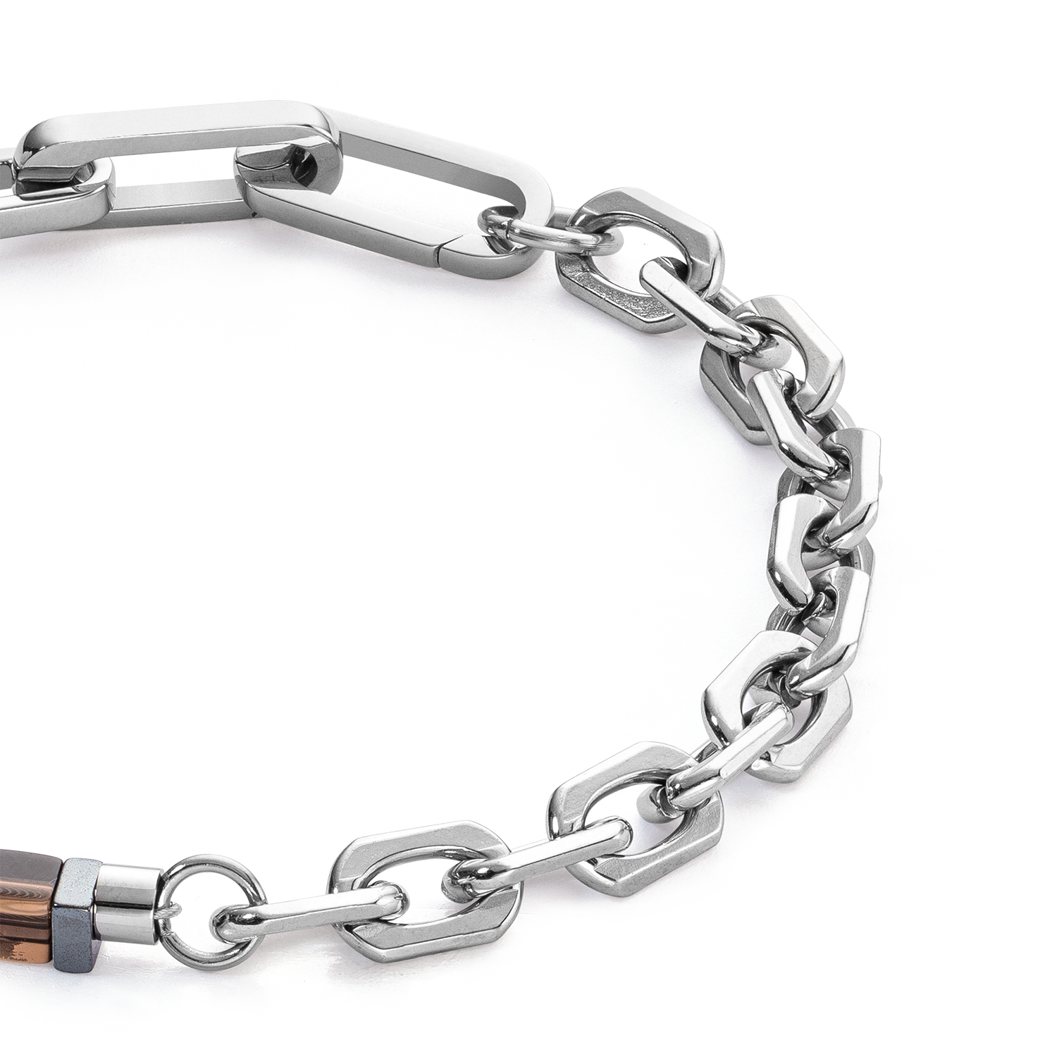 coeur-de-lion-precious-fusion-gliederkette-armband-braun-silber image 2