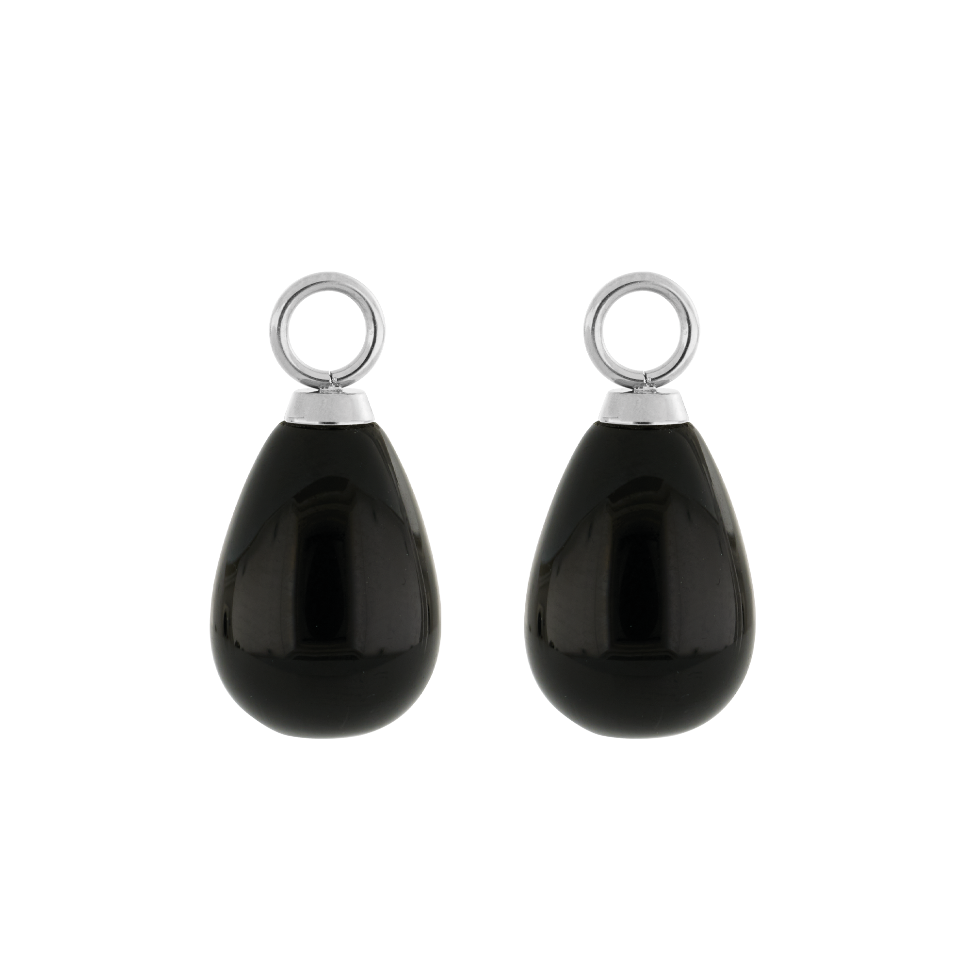 coeur-de-lion-ear-me-up-charm-tropfen-silber-schwarz-paar image 2