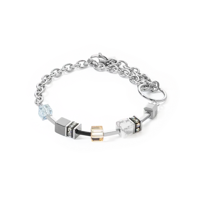 coeur-de-lion-geocube-iconic-precious-chain-armband-grau-beige image 1