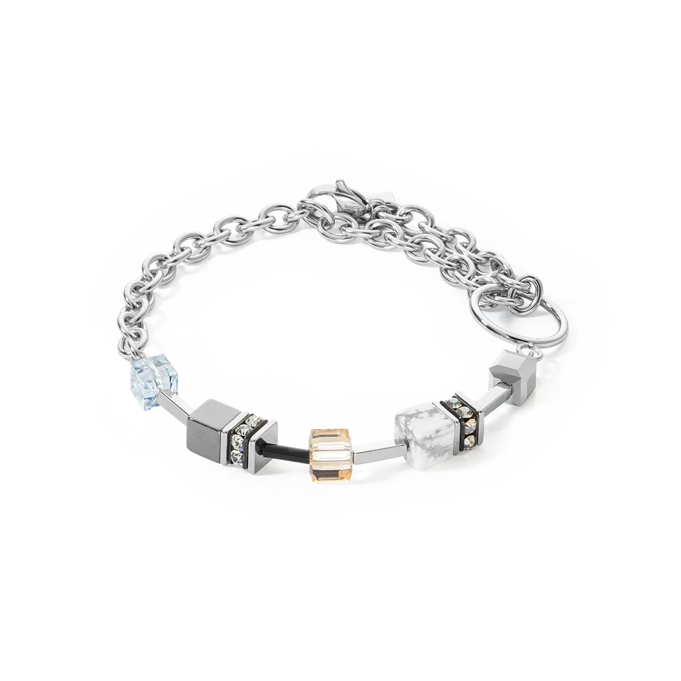 coeur-de-lion-geocube-iconic-precious-chain-armband-grau-beige image 1