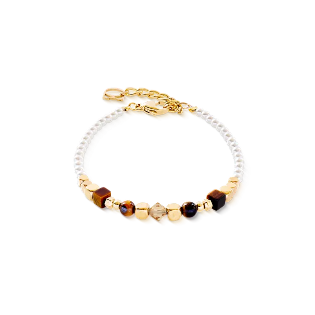 coeur-de-lion-armband-princess-sunray-gold-braun-mit-tigerauge-und-swarovski-kri image 1