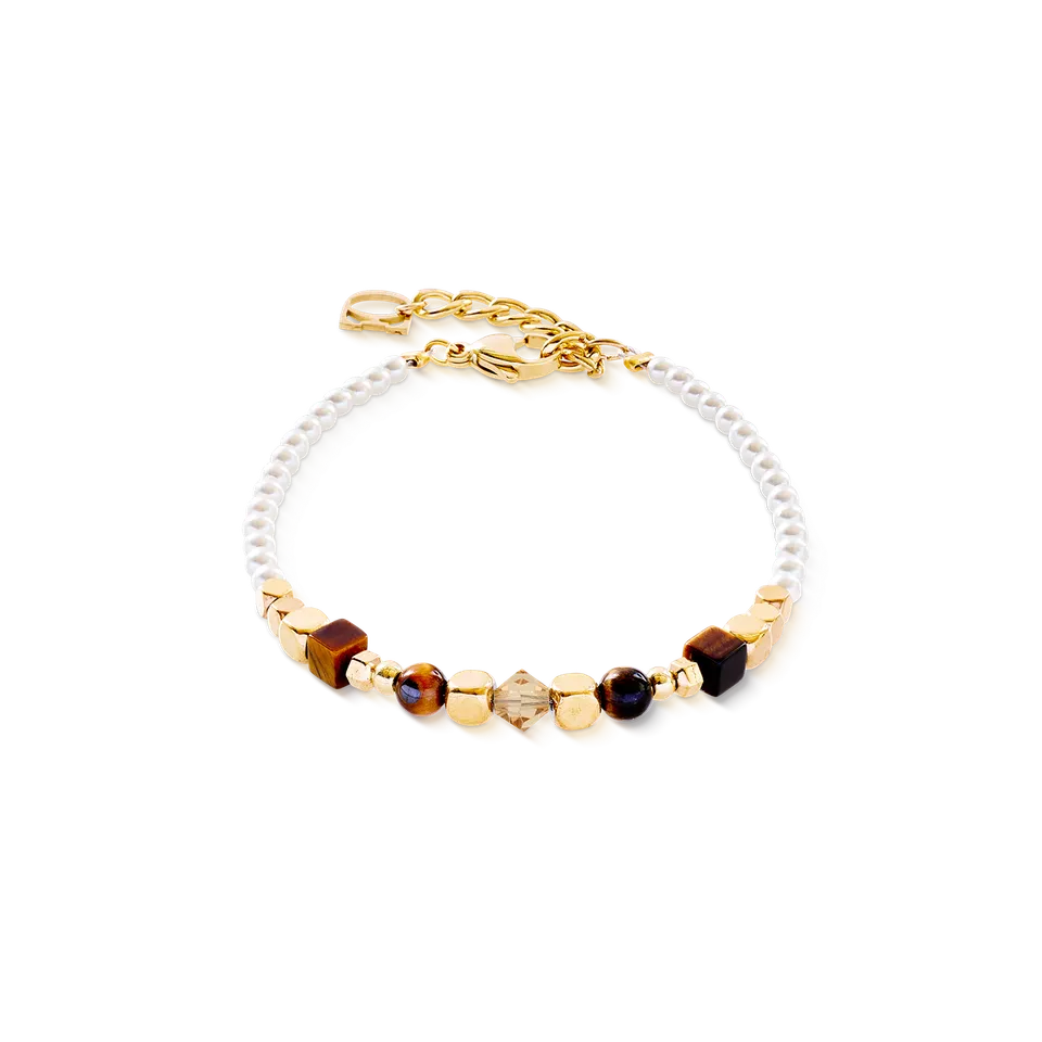 coeur-de-lion-armband-princess-sunray-gold-braun-mit-tigerauge-und-swarovski-kri image 1