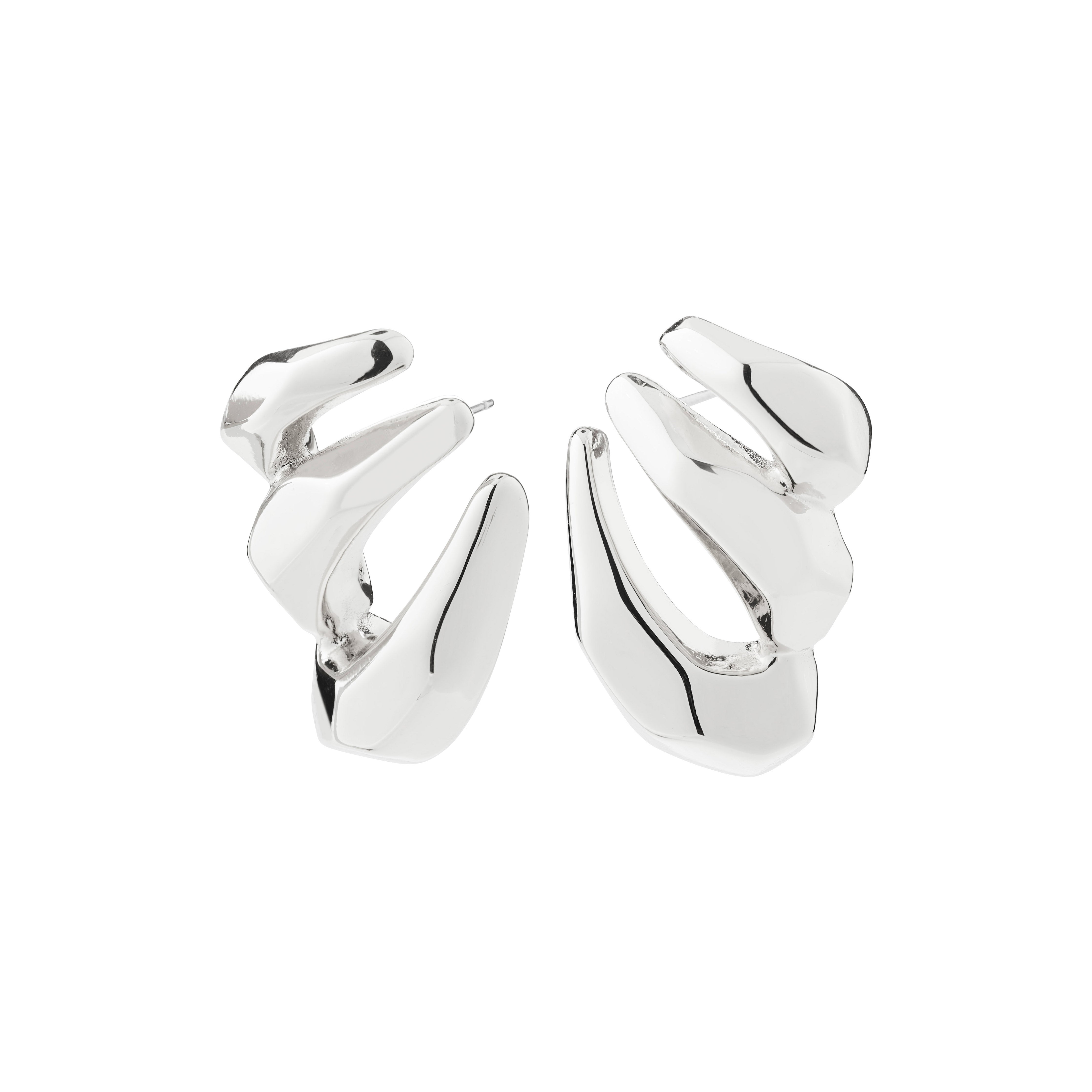 pilgrim-presence-ohrringe-versilbert-chunky-sculptural-hoops image 1