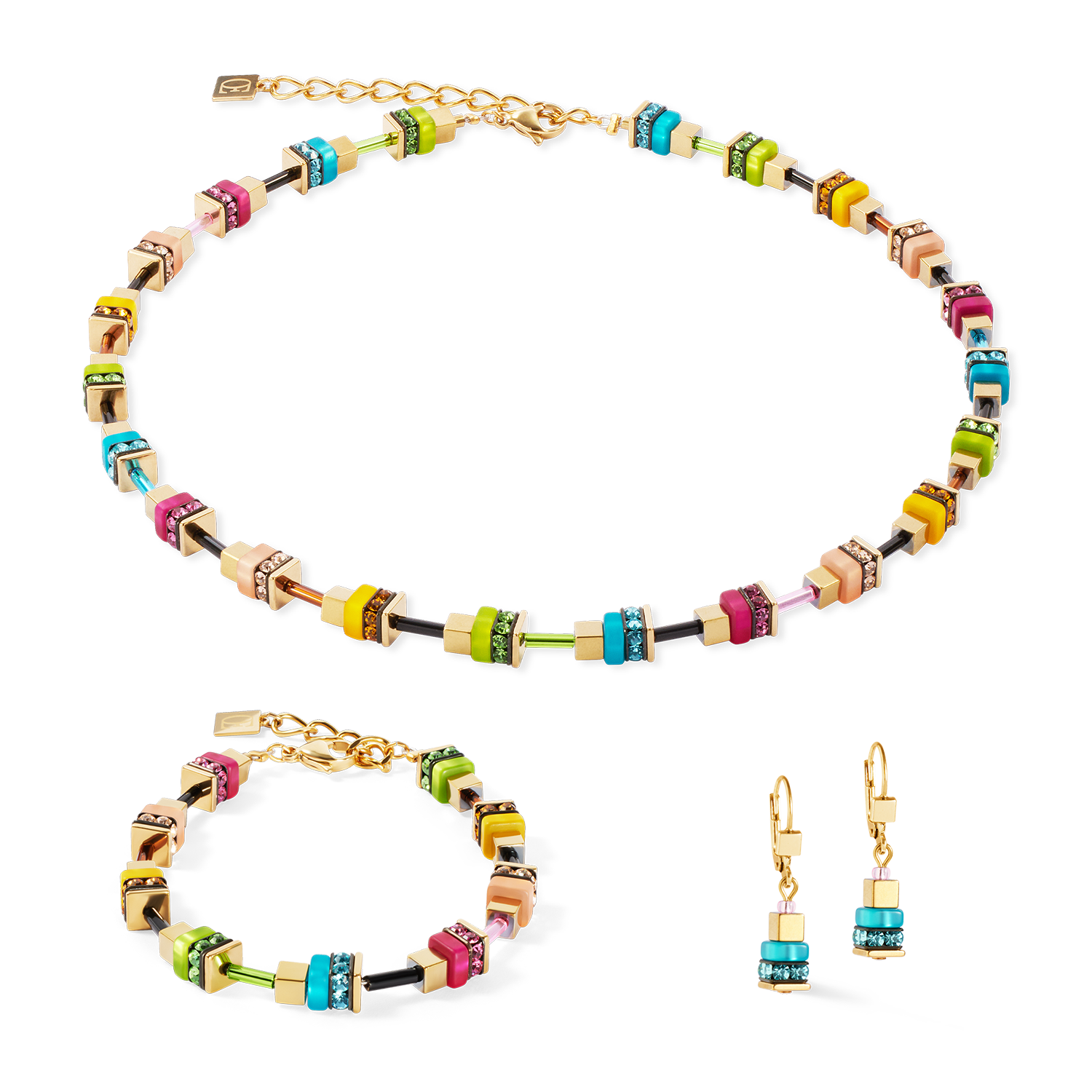 coeur-de-lion-geocube-halskette-boho-sunset-cube-rainbow-multicolor image 3