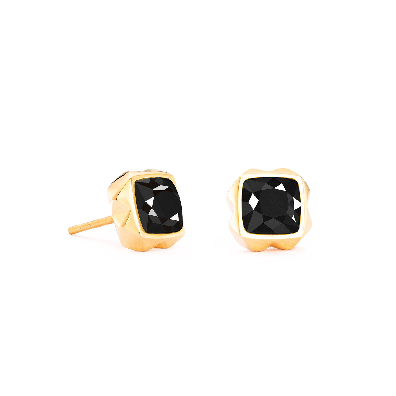 coeur-de-lion-spikes-square-onyx-ohrstecker-gold-schwarz image 1