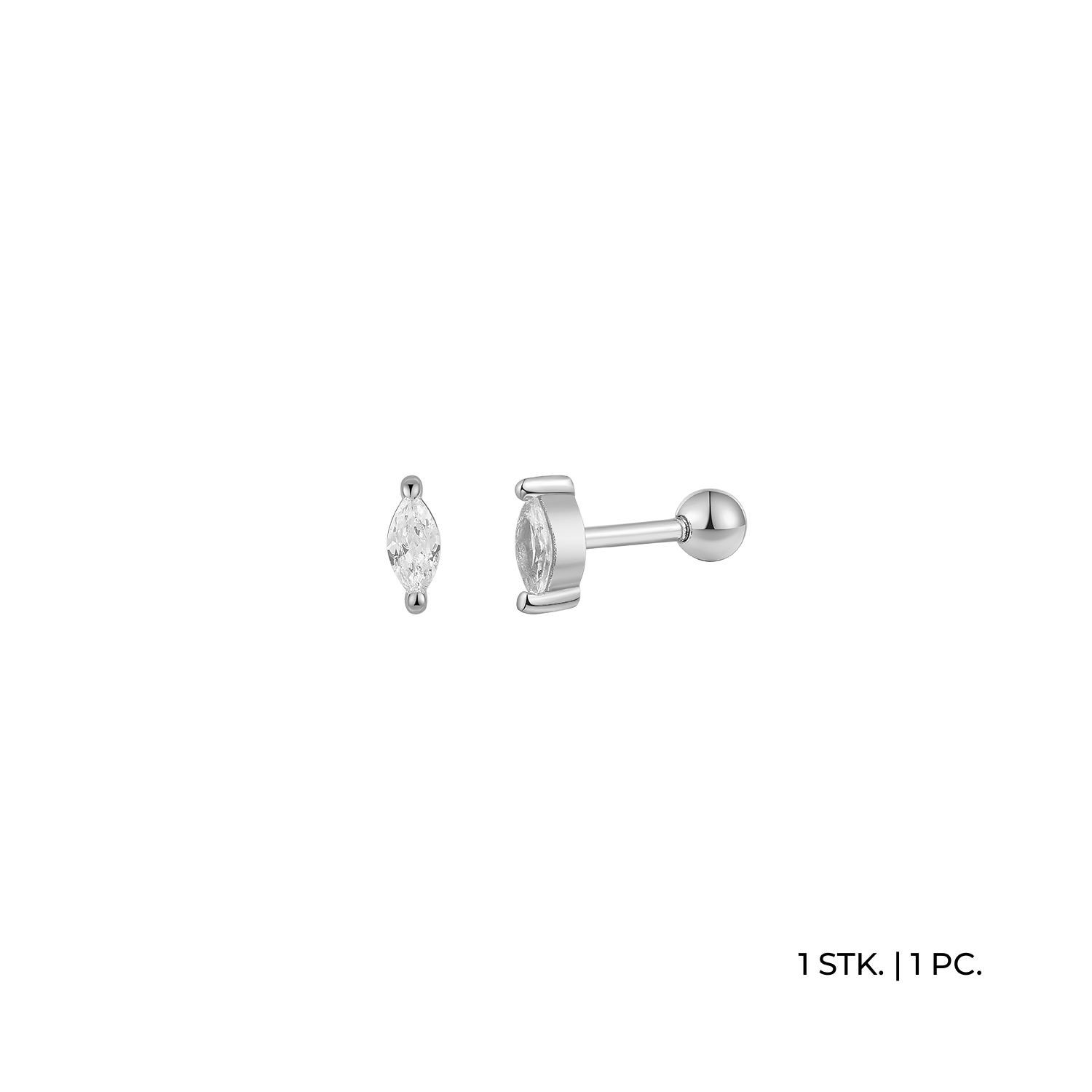 xenox-piercing-xs91462-aus-925-sterlingsilber-rhodiniert-mit-zirkonia image 1