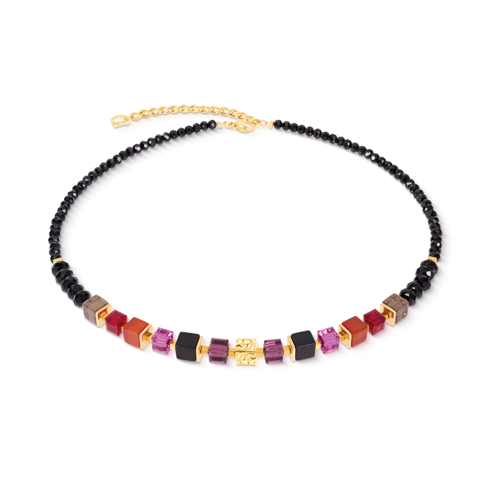 coeur-de-lion-geocube-halskette-cube-mix-precious-berry-gold-42-cm-6-cm image 1