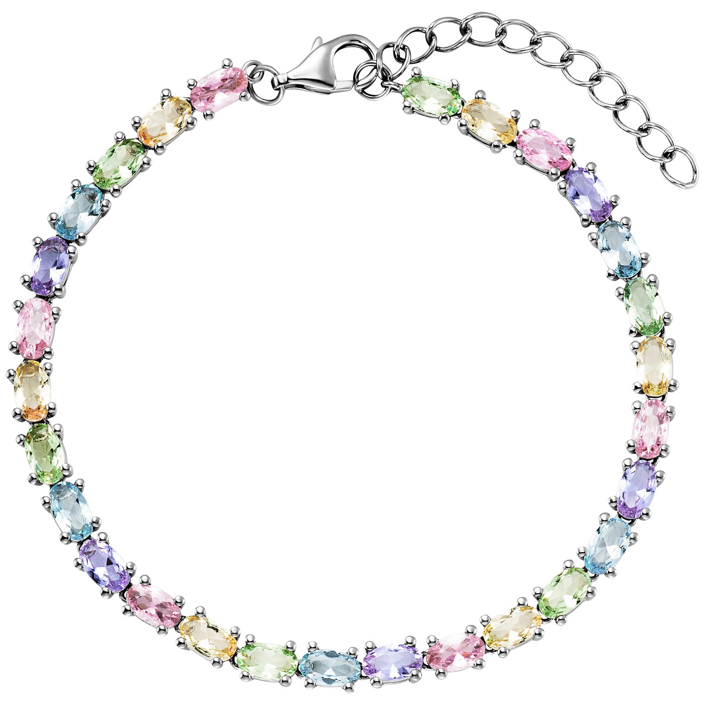 julie-julsen-tennisarmband-crystal-line-silber-rhodiniert-mit-28-bunten-zirkonia image 3