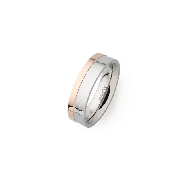 xenox-partnerring-edelstahl-silber-ros-matt-poliert image 1