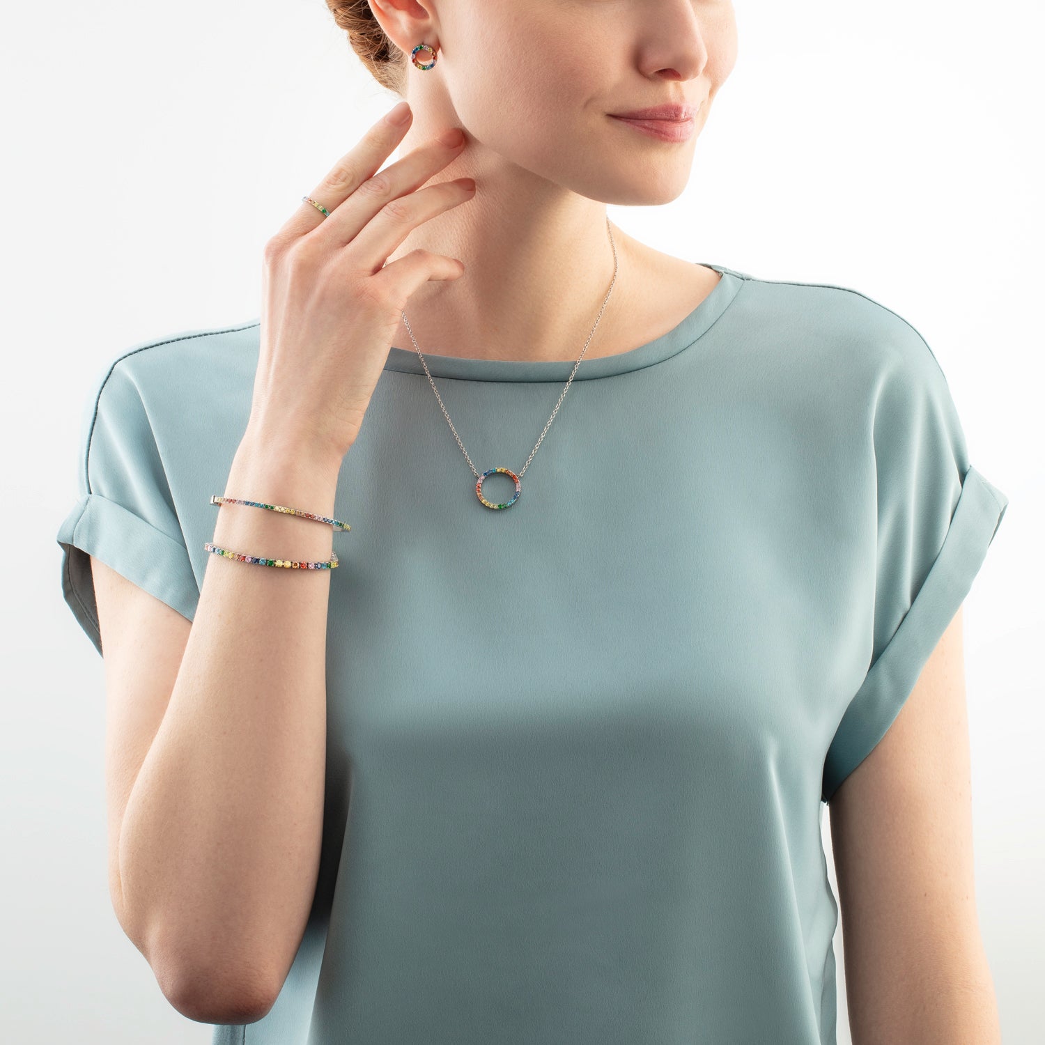coeur-de-lion-tennisarmband-silber-multicolor-iconic-collection image 3
